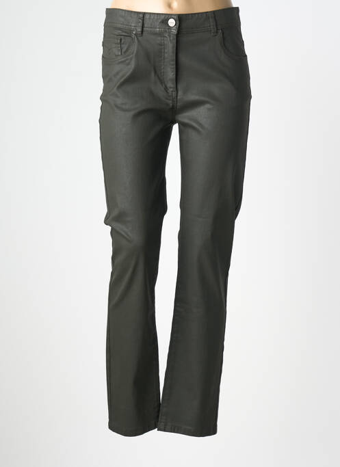 Pantalon slim tissage enduit taille normale vert DEVERNOIS femme