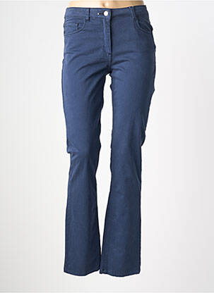 Pantalon slim tissage popeline taille normale bleu JULIE GUERLANDE femme