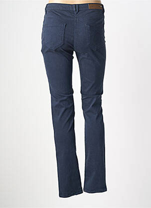 Pantalon slim tissage popeline taille normale bleu fonce JULIE GUERLANDE femme