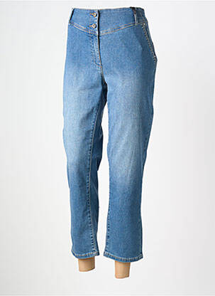 Jeans coupe slim taille haute taille haute bleu JULIE GUERLANDE femme