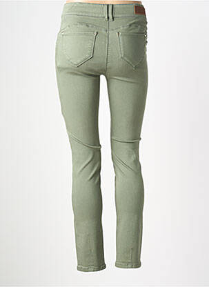 Pantalon slim tissage popeline taille normale vert JULIE GUERLANDE femme