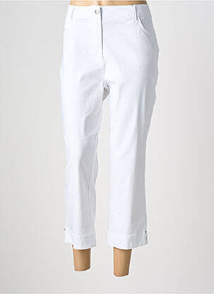 Pantalon 7/8 tissage popeline taille normale blanc DIANE LAURY femme