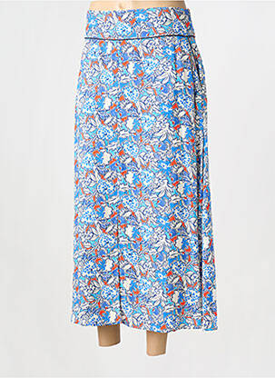 Jupe longue fermeture zip latéral bleu JULIE GUERLANDE femme