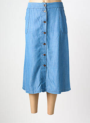 Jupe mi-longue coupe évasée bleu DEVERNOIS femme
