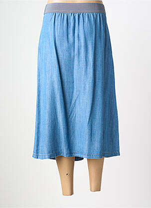 Jupe mi-longue coupe évasée bleu DEVERNOIS femme