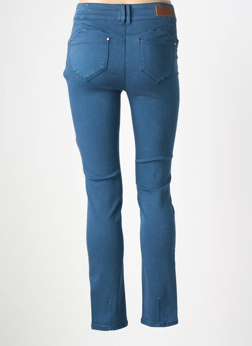 Pantalon slim tissage popeline taille normale bleu JULIE GUERLANDE femme