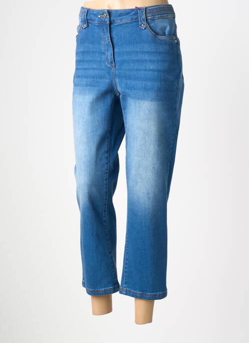 Jeans coupe droite stretch taille normale bleu JULIE GUERLANDE femme