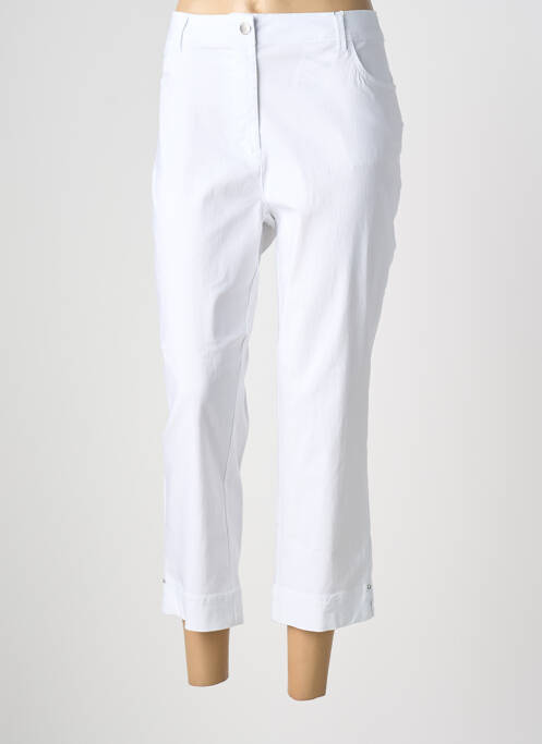 Pantalon 7/8 tissage popeline taille normale blanc DIANE LAURY femme