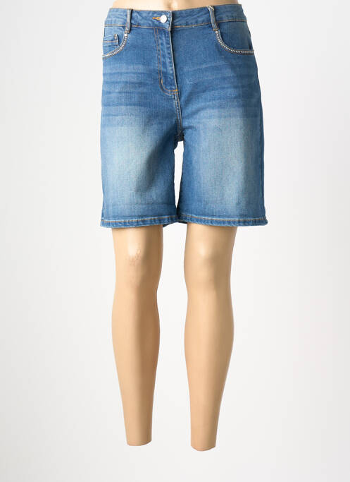 Bermuda coupe droite taille normale bleu DIANE LAURY femme
