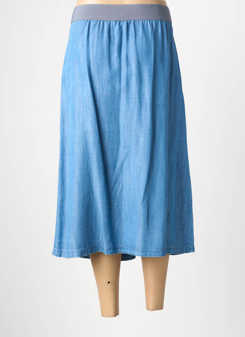 Jupe mi-longue coupe évasée bleu DEVERNOIS femme