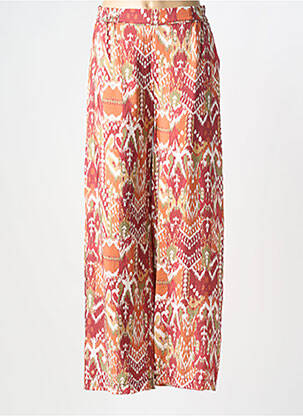 Pantalon droit tissage popeline taille normale rouge JULIE GUERLANDE femme