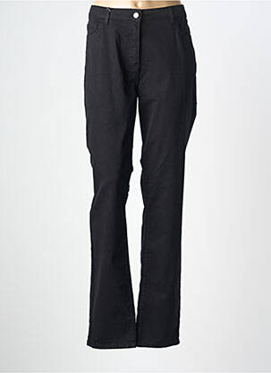 Pantalon slim tissage popeline taille normale noir JULIE GUERLANDE femme