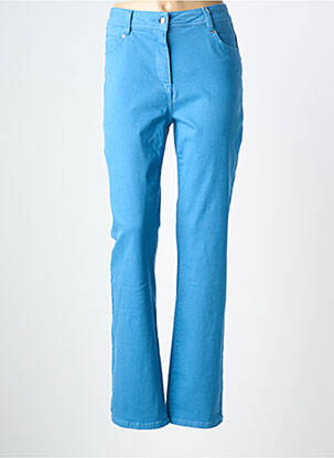 Pantalon slim tissage popeline taille normale bleu DIANE LAURY femme
