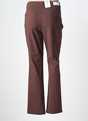 Pantalon slim tissage popeline taille normale marron JULIE GUERLANDE femme