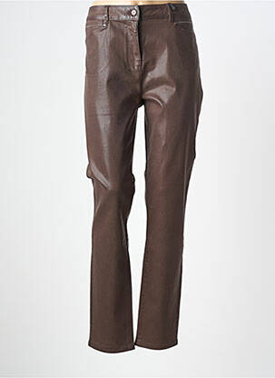 Jeans coupe slim taille normale taille normale marron JULIE GUERLANDE femme