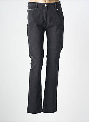Jeans coupe slim tissage brut taille normale noir JULIE GUERLANDE femme