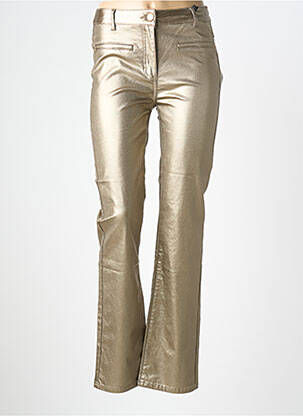Pantalon droit stretch taille haute or JULIE GUERLANDE femme