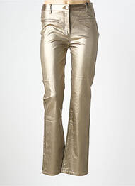 Pantalon droit stretch taille haute or JULIE GUERLANDE femme