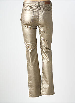 Pantalon droit stretch taille haute or JULIE GUERLANDE femme