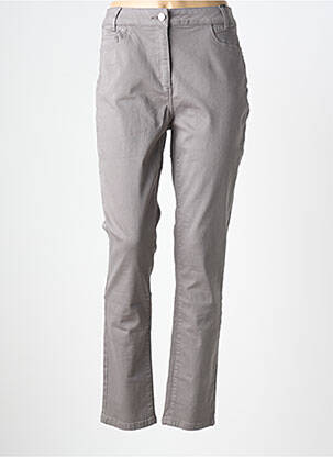 Jeans coupe slim tissage brut taille normale gris JULIE GUERLANDE femme