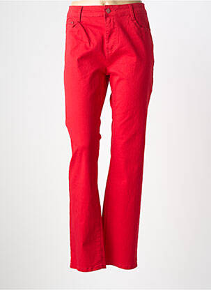 Jeans coupe slim tissage brut taille normale rouge VOGGO femme