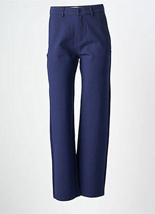 Pantalon droit stretch taille normale bleu SCORZZO femme