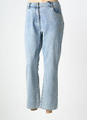 Jeans coupe droite taille normale taille normale bleu JULIE GUERLANDE femme