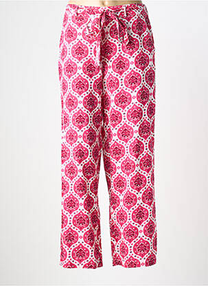 Pantalon droit tissage popeline taille normale rose C'EST BEAU LA VIE femme