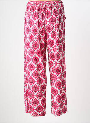 Pantalon droit tissage popeline taille normale rose C'EST BEAU LA VIE femme