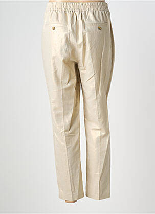 Pantalon chino fermeture zippée sous rabat boutonné taille normale or JULIE GUERLANDE femme