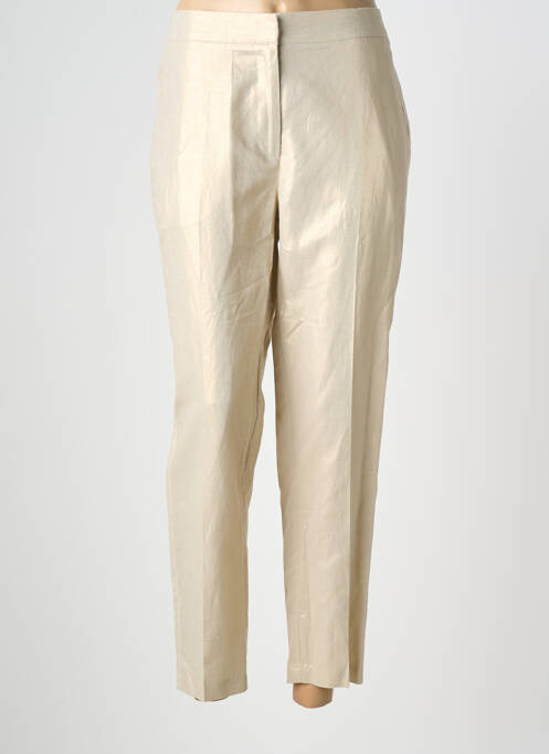 Pantalon chino fermeture zippée sous rabat boutonné taille normale or JULIE GUERLANDE femme