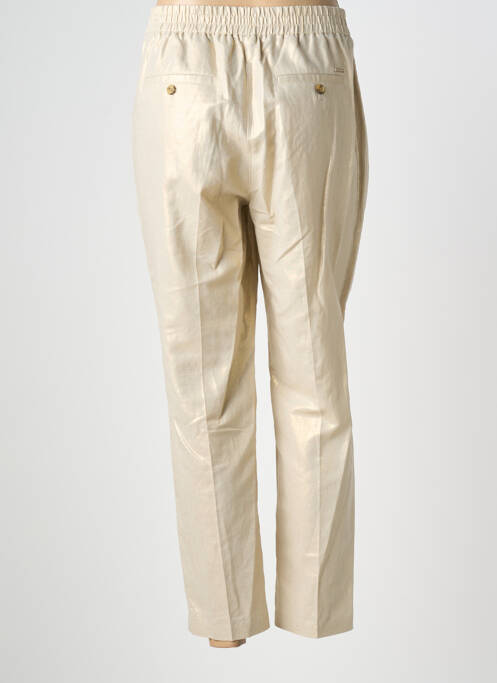 Pantalon chino fermeture zippée sous rabat boutonné taille normale or JULIE GUERLANDE femme