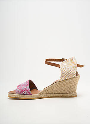 Espadrilles tissage satiné talon de 7 à 9cm rose BELLA STORIA femme