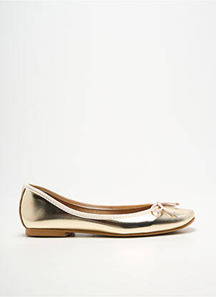 Ballerines tissage satiné talon plat jusqu'à 3cm or BELLA STORIA femme