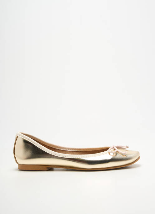 Ballerines tissage satiné talon plat jusqu'à 3cm or BELLA STORIA femme