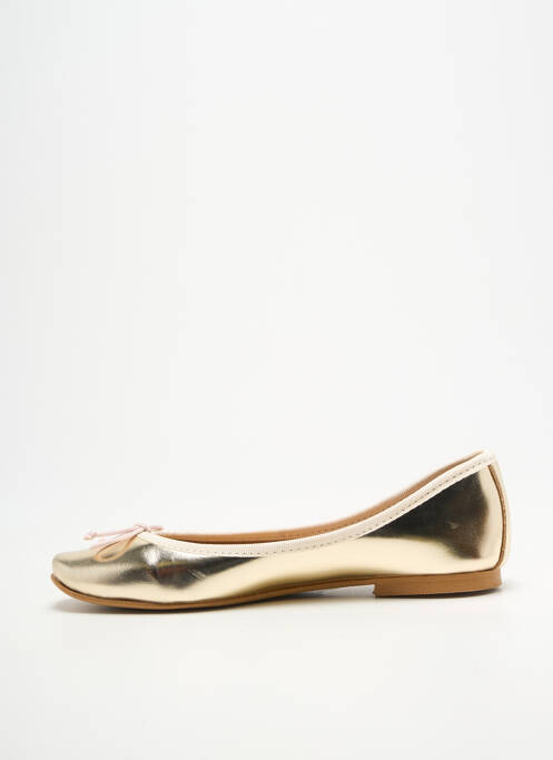 Ballerines tissage satiné talon plat jusqu'à 3cm or BELLA STORIA femme