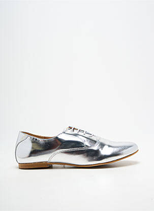 Derbies tissage satiné talon plat jusqu'à 3cm argent BELLA STORIA femme