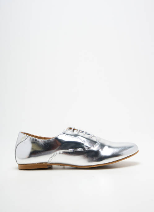 Derbies tissage satiné talon plat jusqu'à 3cm argent BELLA STORIA femme