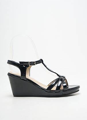 Sandales/nu pieds matière lisse talon de 7 à 9cm noir BELLA STORIA femme