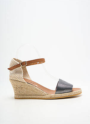 Espadrilles fermeture bride(s) talon de 4 à 6cm noir THIERRY 21 femme