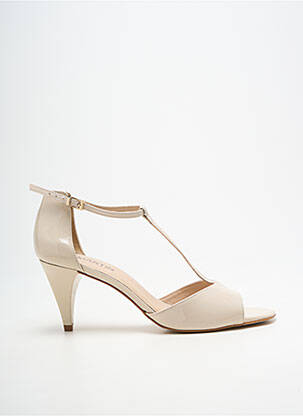 Sandales/nu pieds matière lisse talon de 7 à 9cm beige JB MARTIN femme