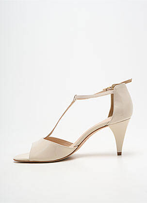 Sandales/nu pieds matière lisse talon de 7 à 9cm beige JB MARTIN femme