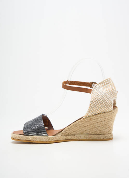 Espadrilles fermeture bride(s) talon de 4 à 6cm noir THIERRY 21 femme