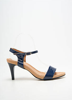 Sandales/nu pieds matière lisse talon de 7 à 9cm bleu BELLA STORIA femme