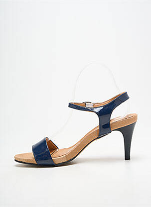 Sandales/nu pieds matière lisse talon de 7 à 9cm bleu BELLA STORIA femme