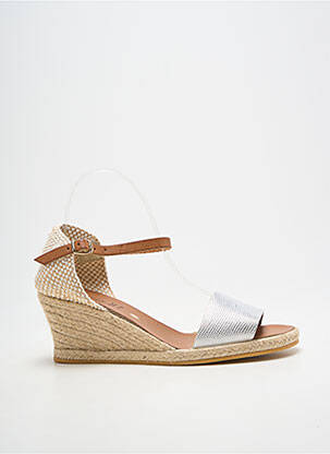 Espadrilles fermeture bride(s) talon de 4 à 6cm argent BELLA STORIA femme