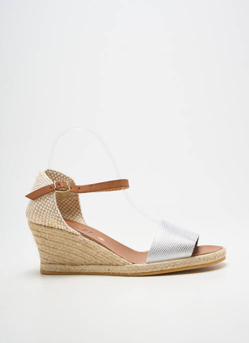Espadrilles fermeture bride(s) talon de 4 à 6cm argent BELLA STORIA femme