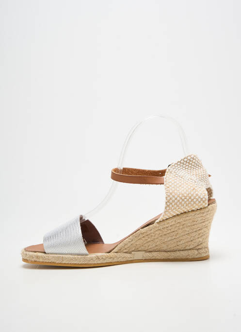 Espadrilles fermeture bride(s) talon de 4 à 6cm argent BELLA STORIA femme