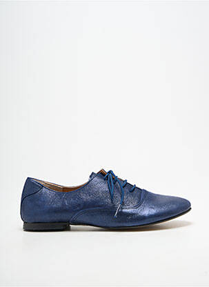 Derbies tissage satiné talon plat jusqu'à 3cm bleu BELLA STORIA femme
