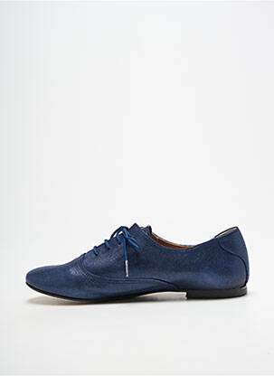 Derbies tissage satiné talon plat jusqu'à 3cm bleu BELLA STORIA femme
